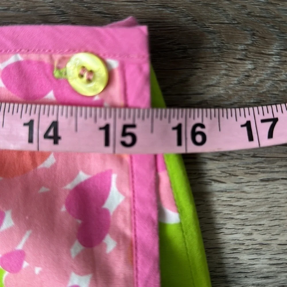 Lilly Pulitzer skirt wrap around A line green pink size 10 floral pronted spring - Picture 5 of 9